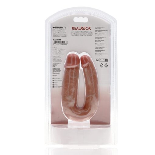 DILDO DUPLO U SHAPED DOUBLE DILDO 5 / 12,7 CM TAN REALROCK - Image 3
