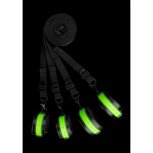 CONJUNTO DE RESTRIÇÕES PARA CAMA FLUORESCENTES GLOW IN THE DARK OUCH!