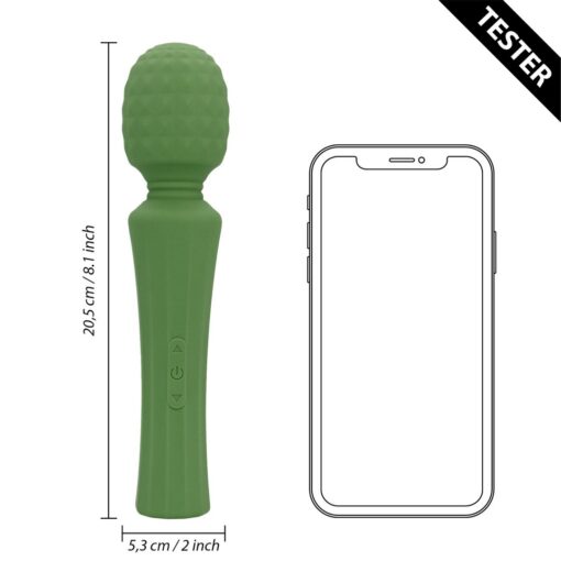 TESTER MASSAJADOR POWERFUL WAND VIBRATOR VERDE LOVELINE - Image 5