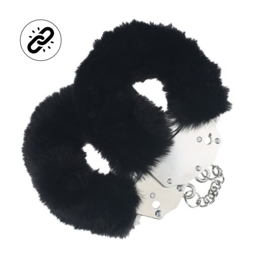 ALGEMAS COM PELÚCIA HEAVY-DUTY FLUFFY PRETAS OUCH! - Image 2