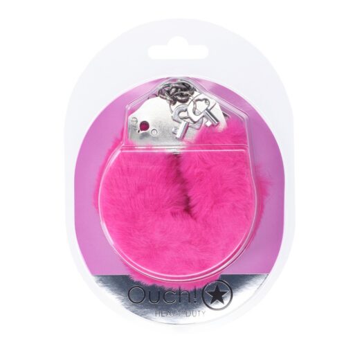 ALGEMAS COM PELÚCIA HEAVY-DUTY FLUFFY ROSA OUCH!