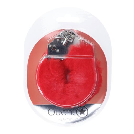 ALGEMAS COM PELÚCIA HEAVY-DUTY FLUFFY VERMELHO OUCH!