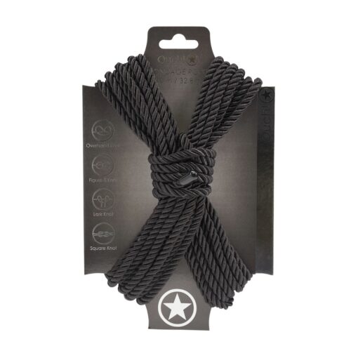 CORDA DE POLIÉSTER PARA BONDAGE 32.8 FT / 10 M PRETA OUCH! - Image 2