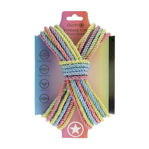 CORDA DE POLIÉSTER PARA BONDAGE 32.8 FT / 10 M PASTEL COLORIDO OUCH! - Image 2