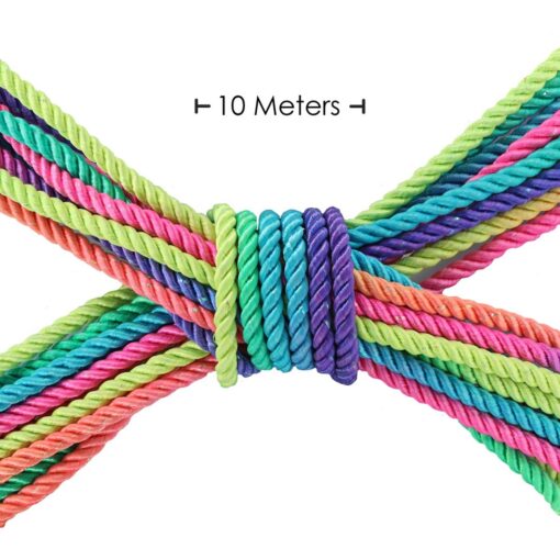CORDA DE POLIÉSTER PARA BONDAGE 32.8 FT / 10 M COLORIDO COM BRILHO OUCH!