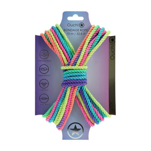 CORDA DE POLIÉSTER PARA BONDAGE 32.8 FT / 10 M COLORIDO COM BRILHO OUCH! - Image 2