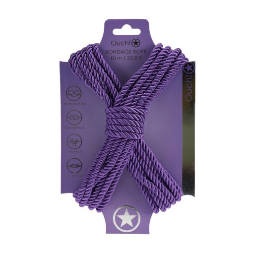 CORDA DE POLIÉSTER PARA BONDAGE 32.8 FT /10 M ROXO OUCH! - Image 2