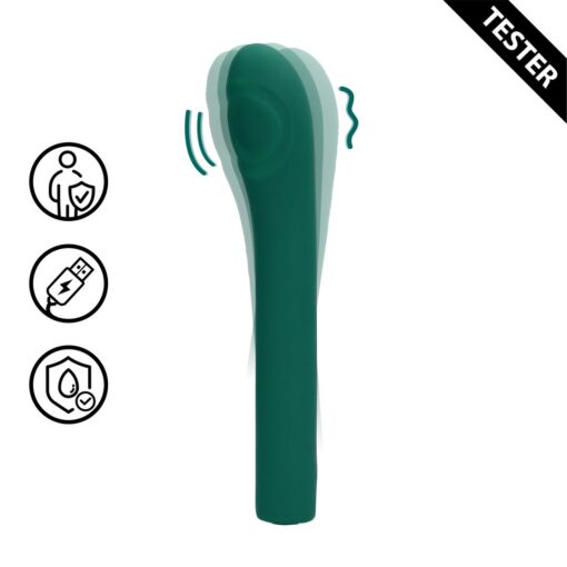 TESTER VIBRADOR PARA PONTO G PULSE WAVE GREEN CRYSTAL LOVELINE