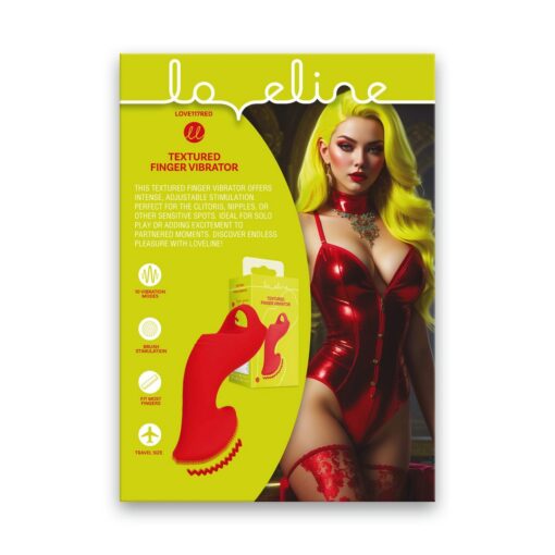 INFOGRAFIA TEXTURE FINGER VIBRATOR LOVE117RED EN LOVELINE