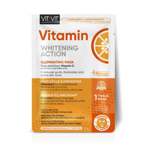 MÁSCARA DE TECIDO FACIAL VITAMIN C VIT VIT COSMETICS 20GR - Image 6