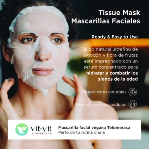 MÁSCARA DE TECIDO FACIAL TELOMERASE BOOSTER VIT VIT COSMETICS 20GR - Image 3