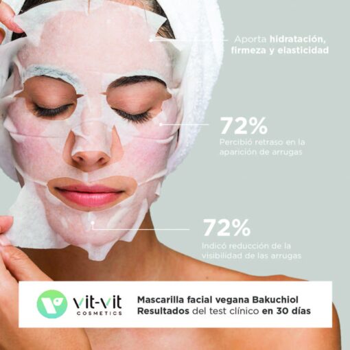 MÁSCARA DE TECIDO FACIAL ANTI-IDADE BAKUCHIOL VIT VIT COSMETICS 20GR - Image 4