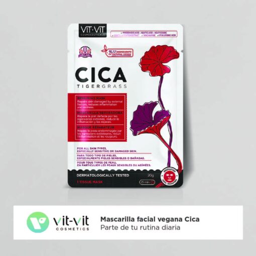 MÁSCARA DE TECIDO FACIAL CICA TIGERGRASS VIT VIT COSMETICS 20GR - Image 2