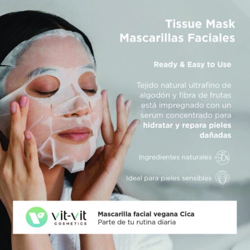 MÁSCARA DE TECIDO FACIAL CICA TIGERGRASS VIT VIT COSMETICS 20GR - Image 3