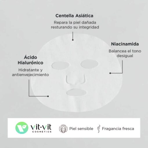 MÁSCARA DE TECIDO FACIAL CICA TIGERGRASS VIT VIT COSMETICS 20GR - Image 5