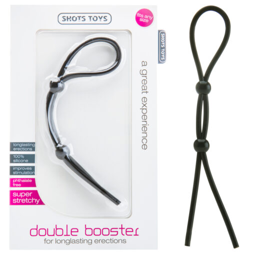 ANEL AJUSTÁVEL PARA O PÉNIS E TESTÍCULOS DOUBLE BOOSTER PRETO - Image 2