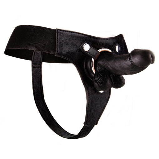 STRAP-ON REALISTA DE COURO OUCH! 6 POLEGADAS PRETO - Image 3