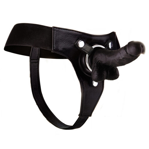 STRAP-ON REALISTA DE COURO OUCH! 7 POLEGADAS PRETO - Image 3