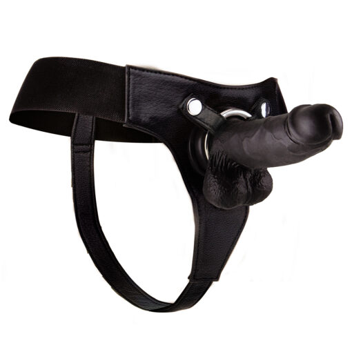 STRAP-ON REALISTA DE COURO OUCH! 8 POLEGADAS PRETO - Image 3