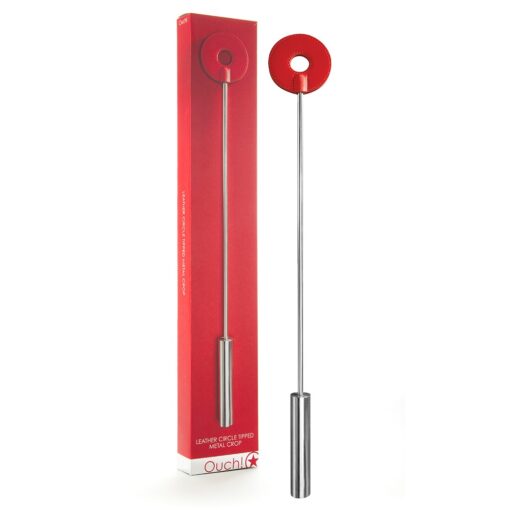 CHIBATA OUCH! LEATHER CIRCLE TIPPED METAL CROP VERMELHA - Image 3