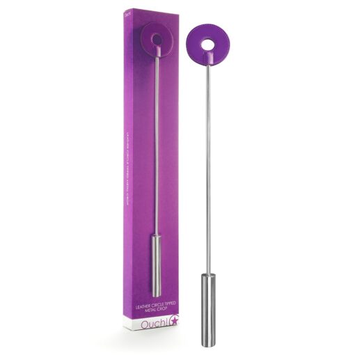 CHIBATA OUCH! LEATHER CIRCLE TIPPED METAL CROP ROXA - Image 3