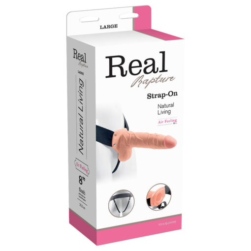 STRAP-ON OCO COM TESTÍCULOS REAL RAPTURE AIR FEELING 8 BRANCO - Image 2