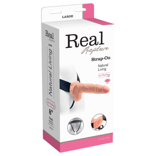 STRAP-ON OCO COM VIBRAÇÃO E TESTÍCULOS REAL RAPTURE AIR FEELING 8 BRANCO - Image 2