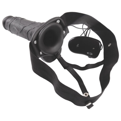 STRAP-ON OCO COM VIBRAÇÃO E TESTÍCULOS REAL RAPTURE AIR FEELING 8 PRETO - Image 4