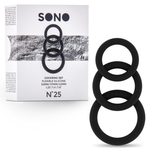CONJUNTO DE ANÉIS PARA O PÉNIS SONO Nº25 COCKRING SET PRETO - Image 2