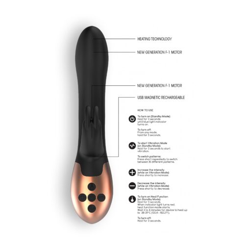 VIBRADOR COM AQUECIMENTO RECARREGÁVEL OPULENT ELEGANCE PRETO - Image 4
