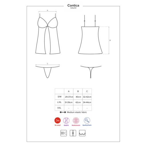CAMISA DE NOITE E TANGA CONTICA OBSESSIVE PRETA - Image 8