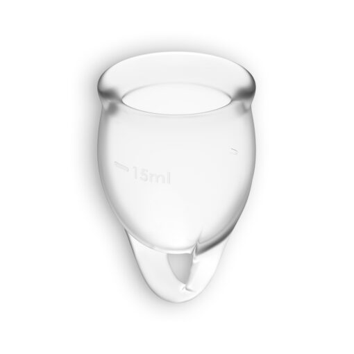 CONJUNTO DE 2 COPOS MENSTRUAIS FEEL CONFIDENT SATISFYER TRANSPARENTE - Image 2