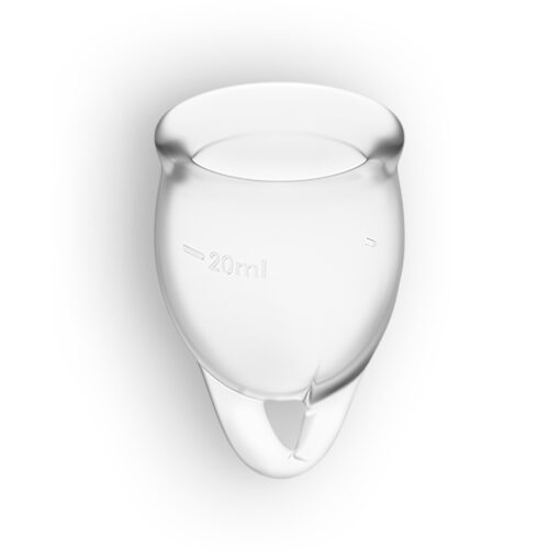 CONJUNTO DE 2 COPOS MENSTRUAIS FEEL CONFIDENT SATISFYER TRANSPARENTE - Image 3