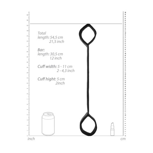 BARRA AFASTADORA COM ALGEMAS OUCH! SPREADER BAR WITH CUFFS PRETA - Image 5