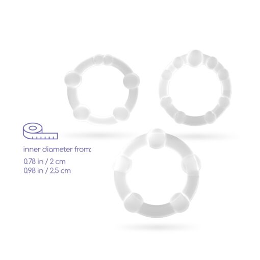 SET DE ANÉIS PENIANOS TRIPLE BEAD TRANSPARENTES CRUSHIOUS - Image 10