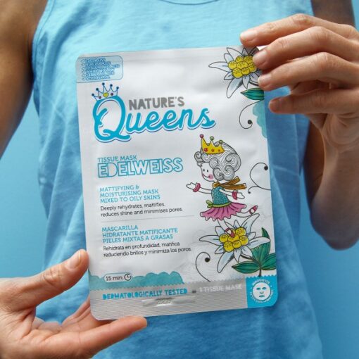 MÁSCARA DE TECIDO FACIAL MATIFICANTE NATURE?S QUEENS EDELVAISSE 25ML - Image 2