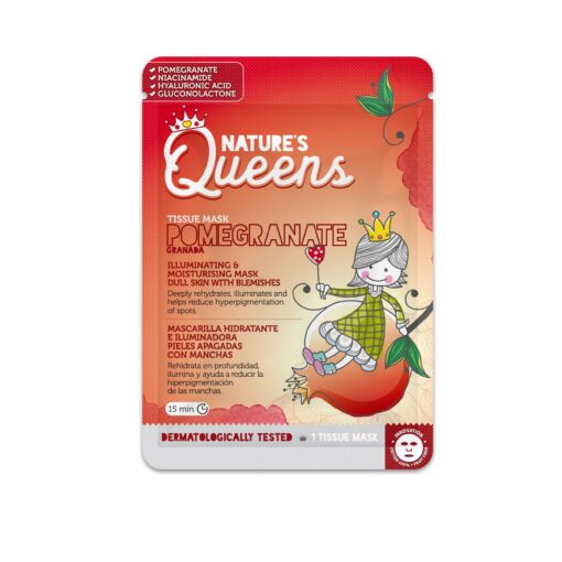 MÁSCARA DE TECIDO FACIAL ILUMINADORA NATURE?S QUEENS ROMÃ 25ML - Image 5