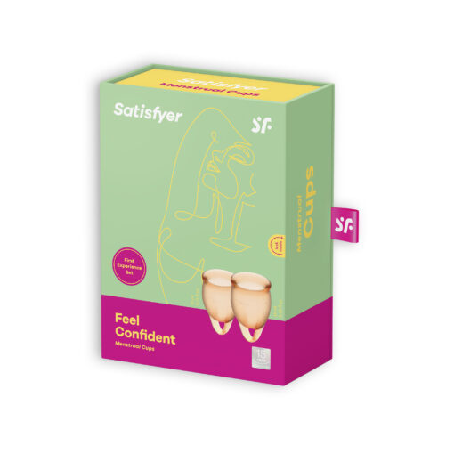 CONJUNTO DE 2 COPOS MENSTRUAIS FEEL CONFIDENT SATISFYER LARANJA - Image 2