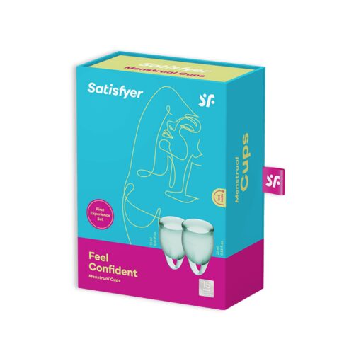 CONJUNTO DE 2 COPOS MENSTRUAIS FEEL CONFIDENT SATISFYER VERDE ESCURO - Image 2