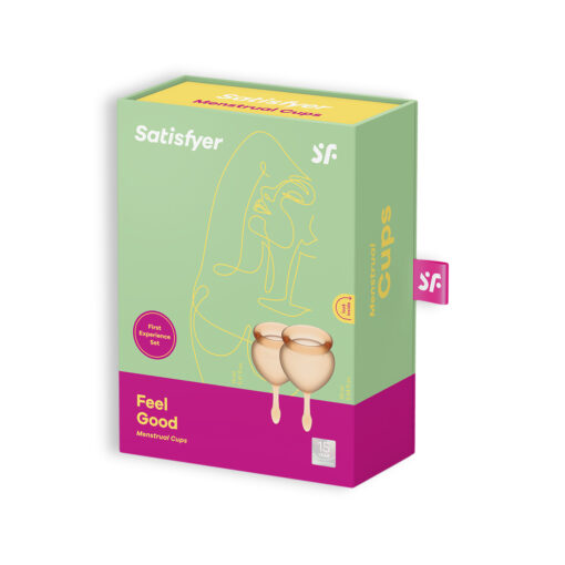 CONJUNTO DE 2 COPOS MENSTRUAIS FEEL GOOD SATISFYER LARANJA - Image 2