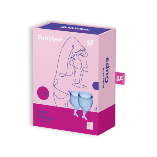 CONJUNTO DE 2 COPOS MENSTRUAIS FEEL SECURE SATISFYER AZUL ESCURO - Image 2