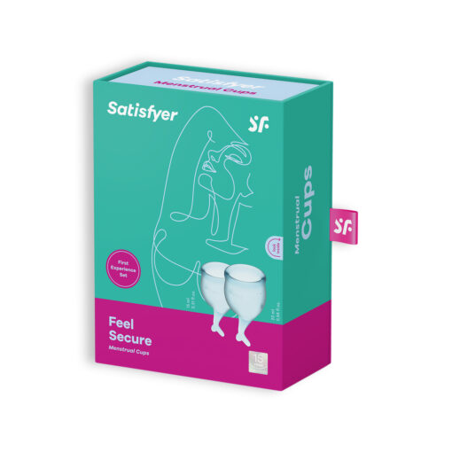 CONJUNTO DE 2 COPOS MENSTRUAIS FEEL SECURE SATISFYER AZUL CLARO - Image 2