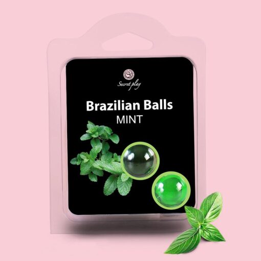 BOLAS LUBRIFICANTES BEIJÁVEIS BRAZILIAN BALLS SABOR A MENTA 2 X 4GR