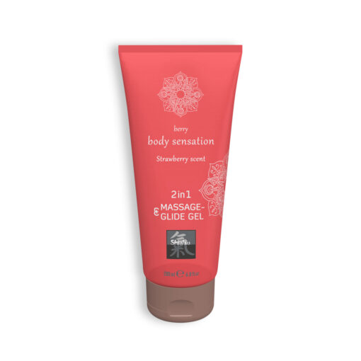 GEL DE MASSAGEM E LUBRIFICANTE 2EM1 COM SABOR A MORANGO SHIATSU? 200ML