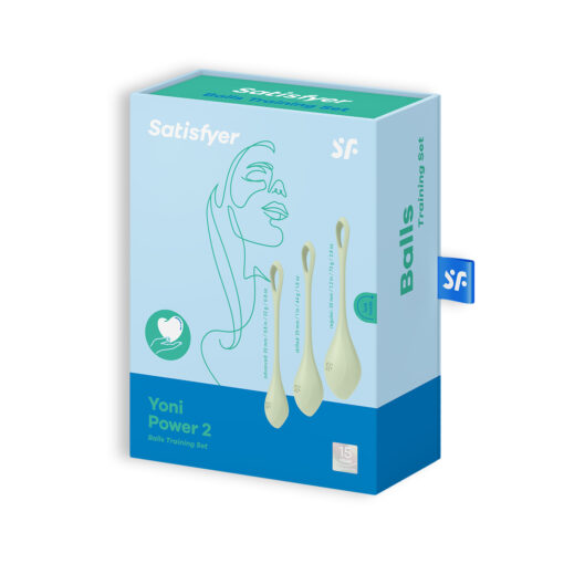 CONJUNTO DE 3 BOLAS KEGEL YONI POWER 2 SATISFYER VERDES - Image 5