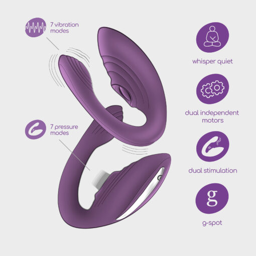 VIBRADOR RECARREGÁVEL COM COMANDO PLEASURISER E OFERTA DE LUBRIFICANTE À BASE DE ÁGUA CRUSHIOUS - Image 4