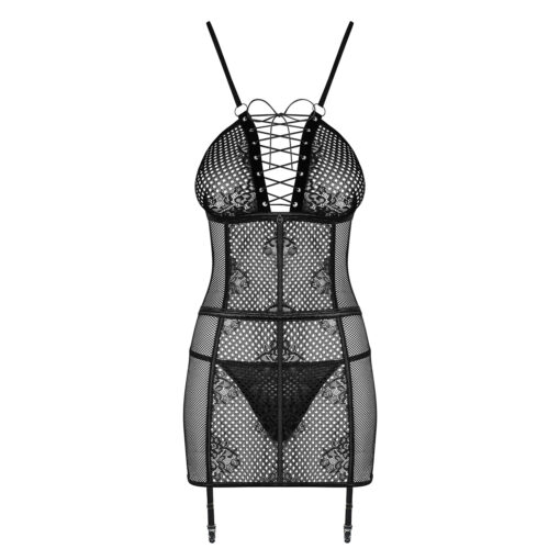 CAMISA DE NOITE E TANGA BASITTA OBSESSIVE PRETA - Image 3