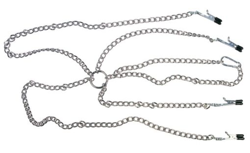 CORRENTE COM PINÇAS PARA OS MAMILOS E CLITÓRIS FETISH COLLECTION - Image 3