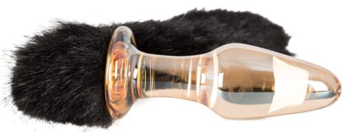 PLUG ANAL EM VIDRO COM CAUDA PRETA - Image 4