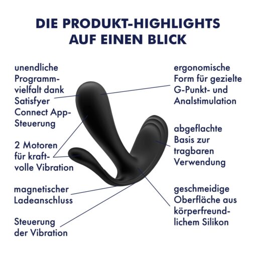 ESTIMULADOR DO PONTO-G E ANAL TOP SECRET + COM APP SATISFYER PRETO - Image 8